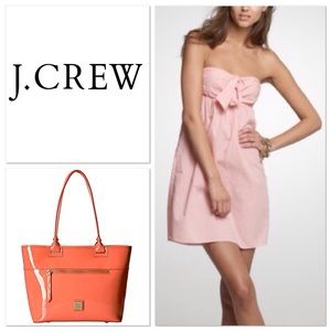 J CREW Coral Peach Cotton Bow Front Dress XS S M